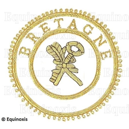Badge / Macaron GLNF – Grande tenue provinciale – Grand Archiviste – Bretagne – Brodé main